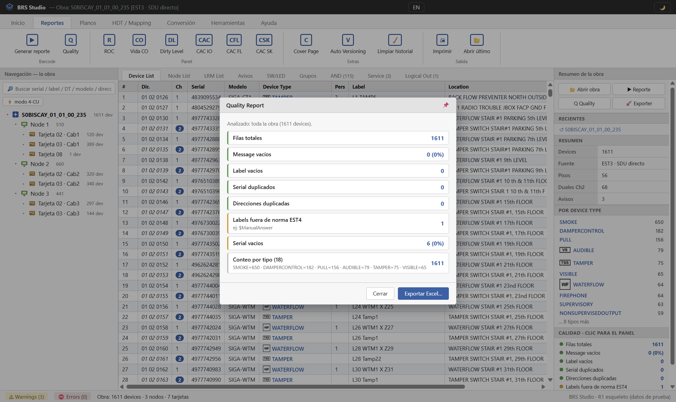 Revisa la calidad de los datos / Review data quality (Spanish interface)